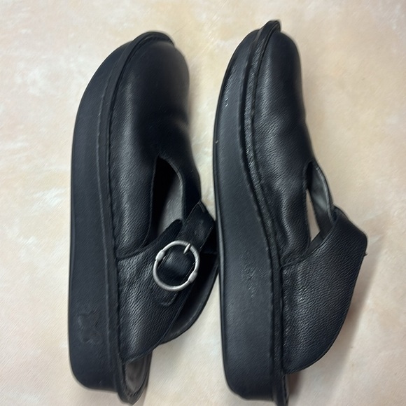 Alegria black leather slip on Mary Jane slides, size 40, size 10 - Picture 3 of 6